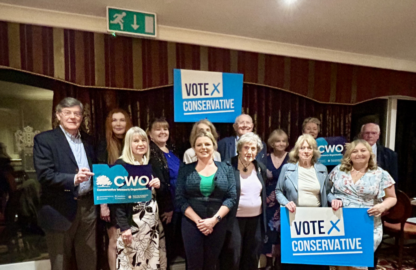 Hannah speaks at a Conservative Womens Organisation dinner.